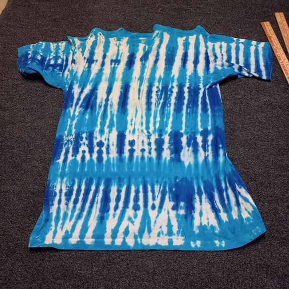 Vintage Tekno Grafix Shirt Adult XL Blue Tie Dye 90s Y2K Single‎ Stitch - Picture 10 of 10